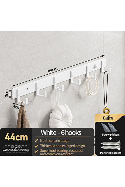 choice2 White 6 hooks Hooks for Hanging Clothes at the Entrance Door, Hanging...