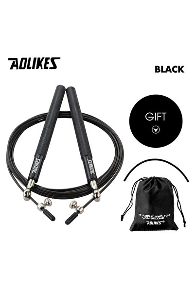 Aolikes 3202--Black Crossfit Jump Rope Professional Speed Bearing Skipping Fi...