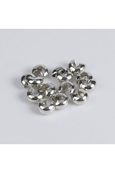 Choice 4mm Rhodium color 100Pcs/Lot4 5 6mm Open Crimp Covers End Beads DIY Ac...