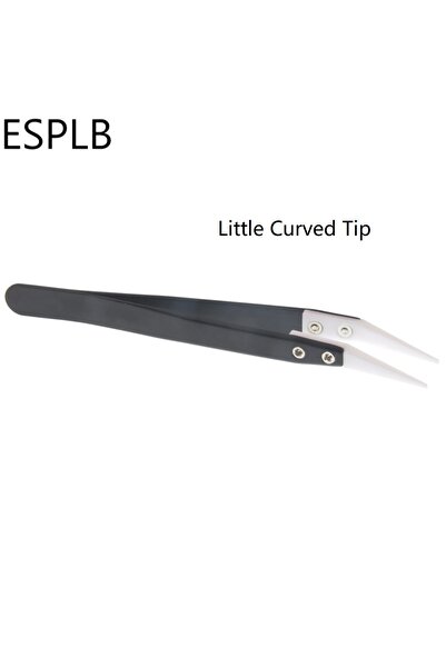 Choice3 Little Curved One ESPLB Anti-Static Ceramic Tweezers Stainless Steel ...