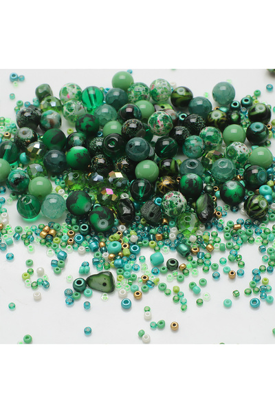 Choice6 green 40g Mixed Size Colorful Czech Glass Seed Beads Loose Round Spac...
