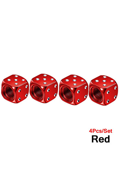 Choice9 4Pcs red Aluminum Dice Tire Valve Caps Dustproof Car Truck Motocycle ...