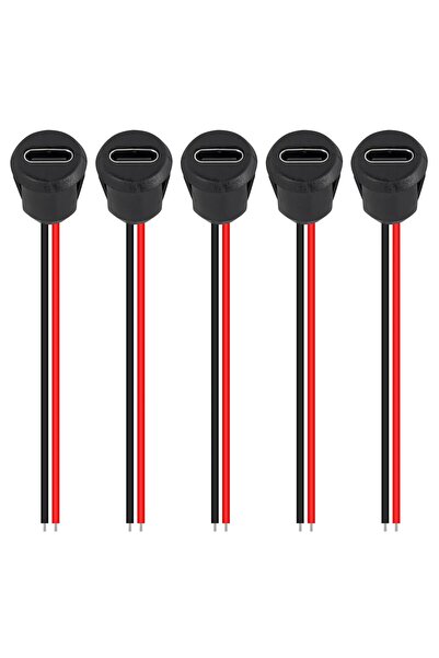choice2 5 قطع موصل USB من النوع C أنثى بـ 2 دبوس، مقاوم للماء مع مقبس أنثى لل...