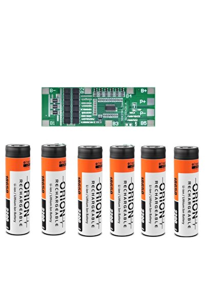 Orion 6 Adet Orion Li-ion Şarjlı Pil ve 6S 40A BMS.