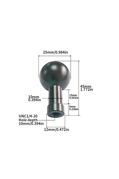 Choice 1pcs Black 25mm nut Aluminum 13/15/17/20/25mm Ball Head Adapter Clip M...