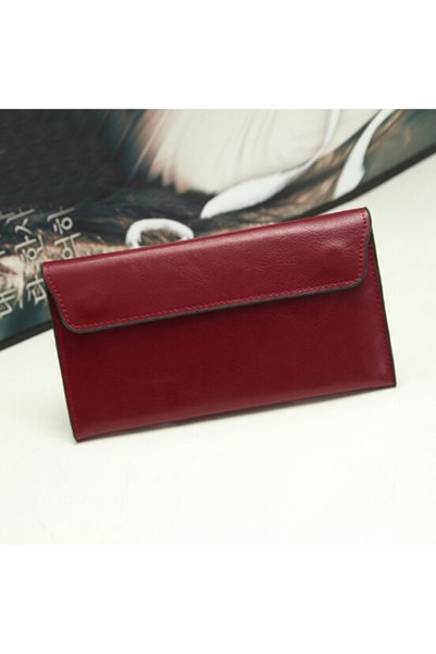 Choice3 Red Slim Genuine Leather Women Wallet Female Long Clutch Coin Purses ...