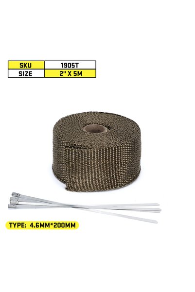 Choice 5cm 5m Titanium High Quality Fiberglass 1M 5M 10M 15M Exhaust Heat Wra...