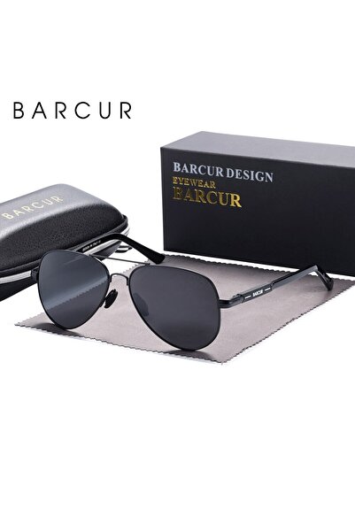 Choice Black Gray BARCUR Polarized Mens Sunglasses Pilot Sun Glasses for Men ...