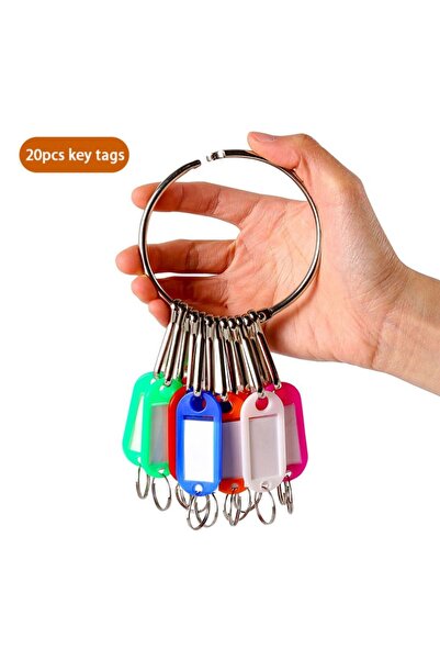 Choice 20pcs 10/20/30/40 Pieces Transparent Window Key Ring Luggage Name Meta...