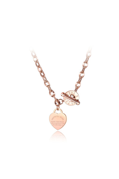 Choice N19085R Lokaer Titanium Stainless Steel Heart Charm Pendant Necklaces ...