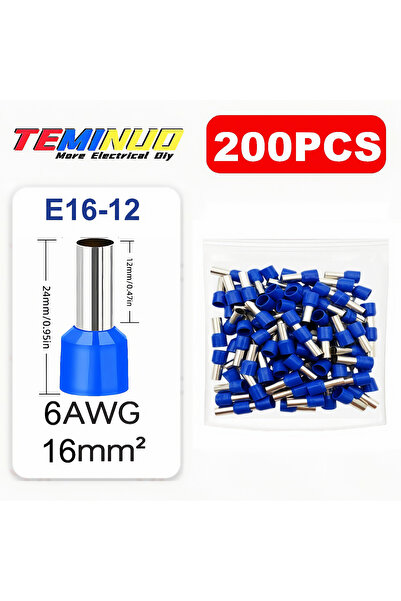 Choice4 6AWG-E16-12-200pcs 500/200pcs Wire Ferrule Terminal, 9 Different Spec...