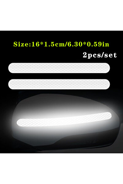 Choice WHITE 2pcs/set Car Reflective Safety Strip Stickers Car Rearview Mirro...