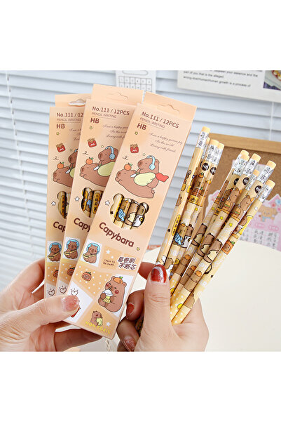 Choice 36Pcs-3box Capibala Pencils with Erasers Cute People Writing Pencils C...