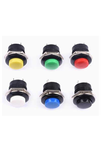 Choice6 Each color 6PCS R13-507 16mm Momentary Push Button Switch - 6A/125VAC...