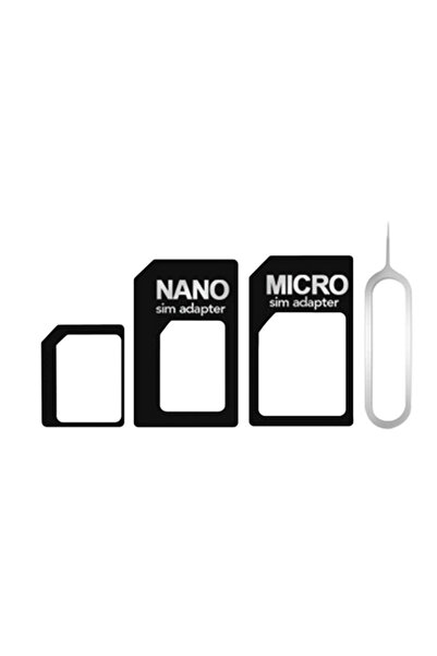 Choice1 Black 4 In 1 Micro Nano SIM Card Adapter Connector Convert Nano Sim C...
