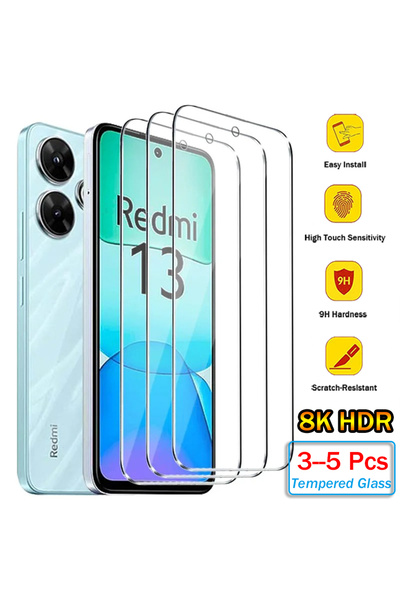 Choice14 5Pcs HD Glass Redmi Note 13 Pro 5G 3/5Pcs Tempered Glass For Redmi N...