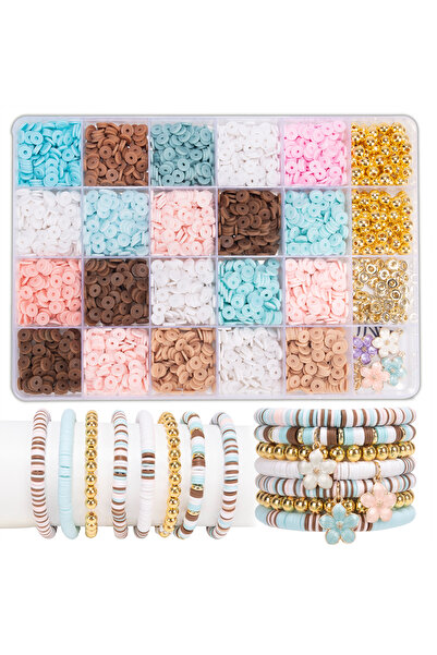Choice3 1-ZZ117 DIY Clay Beads Bracelet Making Kit, Ocean style Vacation turq...