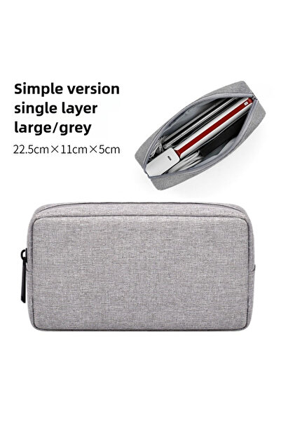 choice2 L-Grey USB Cable Organizer Bag, Travel Essentials Pouch for Earphones...