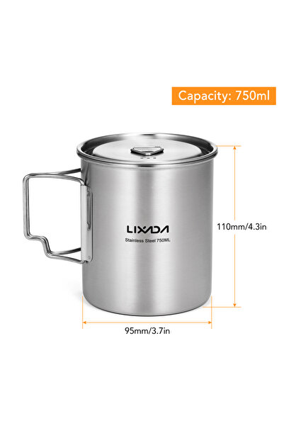Choice 750ml cup LIXADA Portable 750ml Stainless Steel Pot Water Mug Cup with...