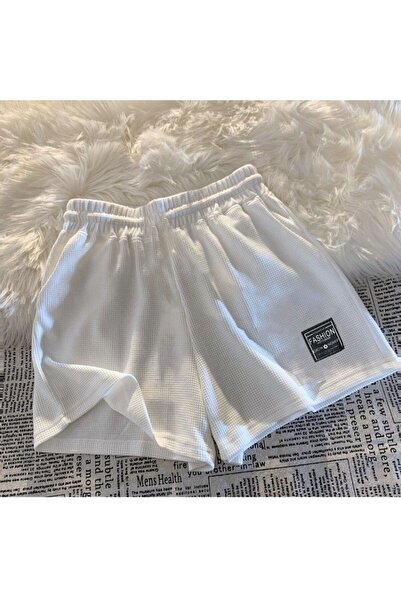 Choice8 M white 2025 Summer New Women Waffle Comfortable Leisure Sports Short...