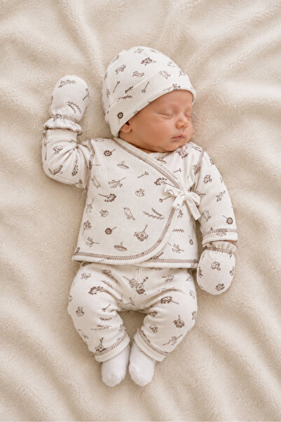 Sevnur Baby Reverse-Stitched Manteau Patterned, Cotton Premature Baby Boy Set...