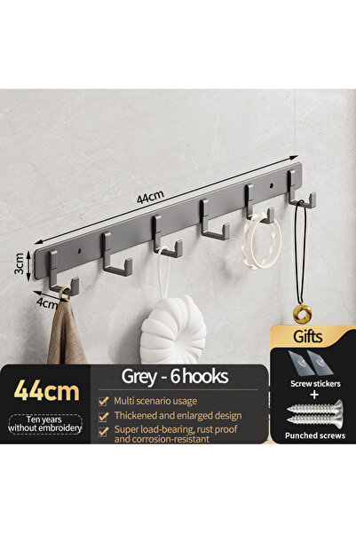 Choice7 Grey 6 hooks Hooks for Hanging Clothes at the Entrance Door, Hanging ...