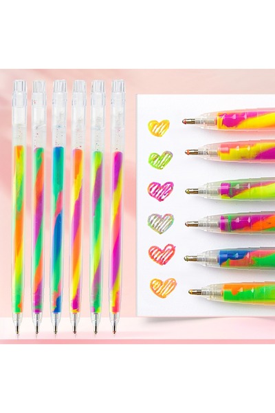 Choice 6 color fluorescence 6/18 Colors Dreamy Rainbow Color Changing Gel Pen...
