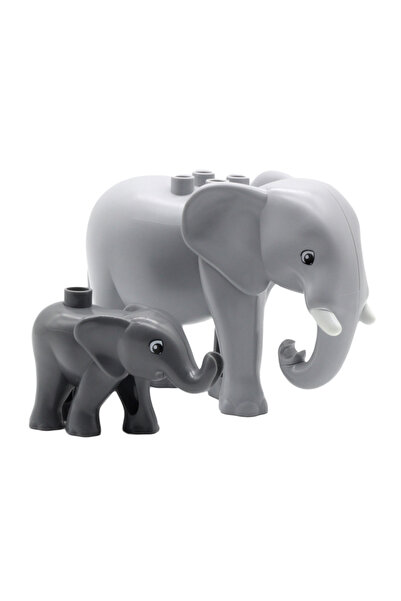 Choice Two elephant A Zoo Animals Series Set Big Size Building Blocks Assembl...