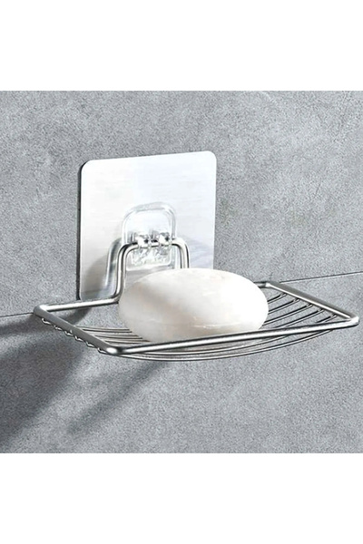 Choice1 Silver 1PC-Stainless Steel Soap Rack Punch-free Nail-free Bathroom Si...