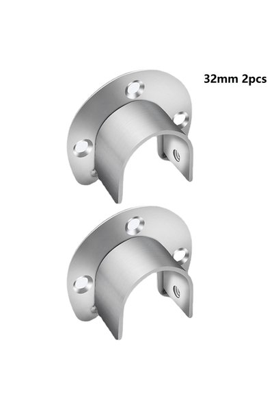 Choice 2pcs 32mm U Shaped Wardrobe Bracket Stainless Steel Closet Clothes Han...