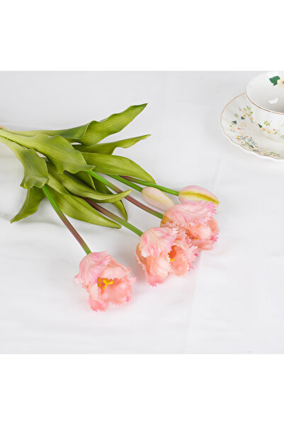 Choice A-Light Pink New Parrot Wave Tulip Silicone Artificial Flowers Soft an...