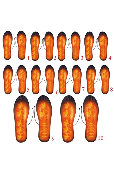 Choice 35-40 10 Pairs USB Heated Shoe Insoles Electric Foot Warming Pad Feet ...