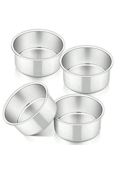 Choice 4-piece set Small Aluminum Cake Pan 4/6 Inch Solid Baking Mold Easy Cl...