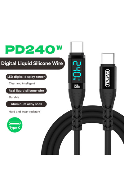 Choice6 Type-C to Type-C 2m Black NNBILI 240W Digital display USB C To USB C ...