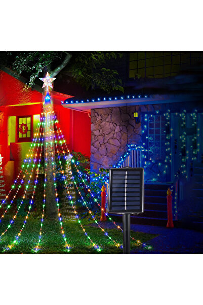 Choice 2M Multicolor Christmas Pentagram Waterproof String Light Solar Outdoo...