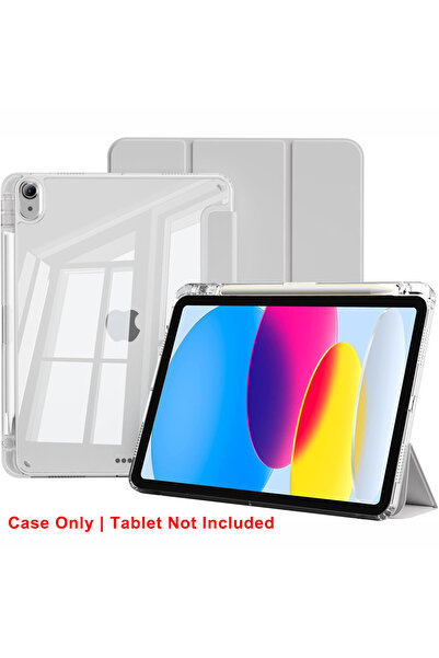 Choice11 iPad 11th 2025 A16 TM-YKL Grey Clear Crystal Tablet Case With Pen Sl...