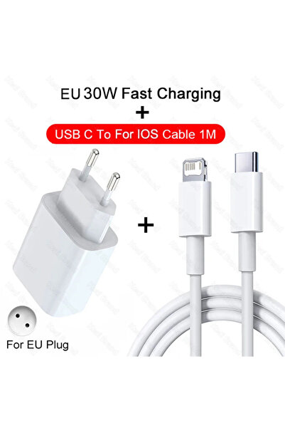 Choice شاحن وكابل الاتحاد الأوروبي PD 30W USB C شحن سريع لهاتف iPhone 13 12 1...
