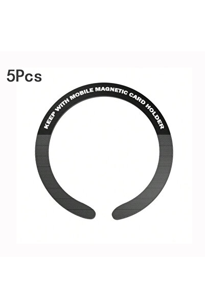 Choice 5 PCS Black C Magnetic Metal Plate Ring Wireless Charger Iron Sheet St...