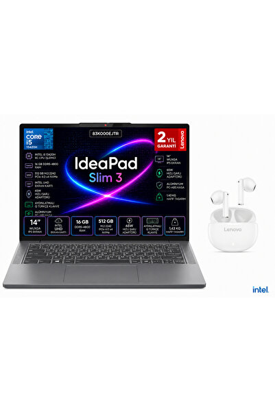LENOVO IDEAPAD Slim 3 14IRH10 Intel Core i5 13420H 16 GB 512 GB Ssd Freedos 1...