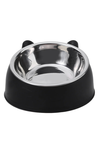 Choice3 black 1pc Cat Bowl Lovely Creative Inclined Kitten Puppy Food Feeding...