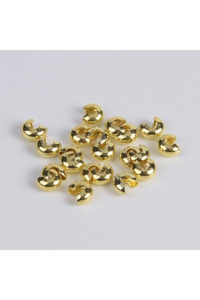 Choice 3mm golden 100Pcs/Lot4 5 6mm Open Crimp Covers End Beads DIY Accessori...