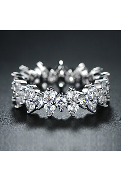 Choice 8 Silver Plated F371 Huitan Full Paved Small Round Zircon Women Promis...