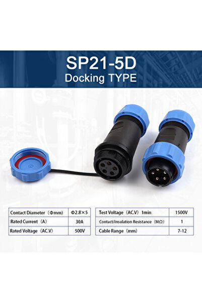 Choice3 1 set SP21-5D SP21 Docking Type Aviation Cable Wire Connector Outdoor...