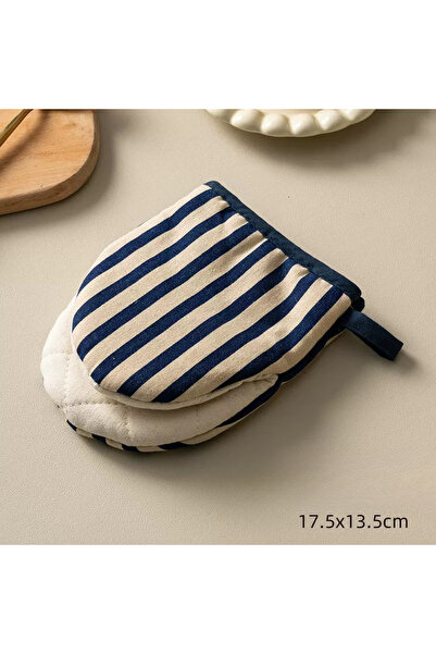 Choice Blue Stripes Style Polka Dot Heat-Resistant Oven Mitts for Home Use,Ja...
