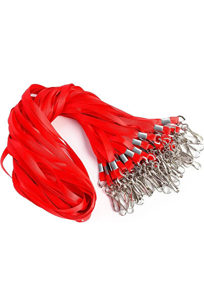 Choice7 Red-50pcs 50Pcs ID Name Tag ID Card Lanyard Safety Badge Lanyard Webb...