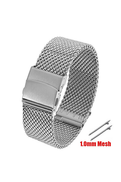 Choice4 18mm 1.0mm-Silver Milanese Metal Watch Band 1.0mm 0.6mm Mesh Bracelet...