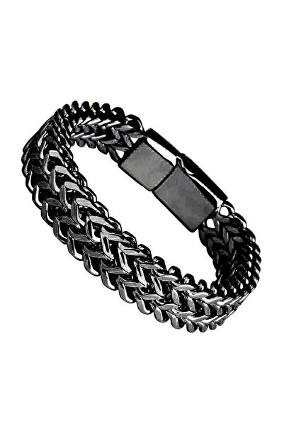 choice2 21cm Black Stainless Steel Bracelet Double Row Front and Rear Fish Sc...