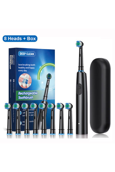 Choice5 Black 8 Heads Box Electric Toothbrush Rotary Rechargeable Electric To...