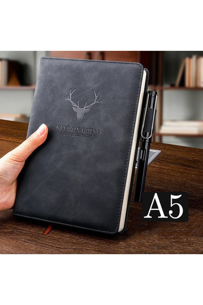 Choice5 A5 black 200pages A5 Leather Notebook with Leather Notebook Cover, Pe...