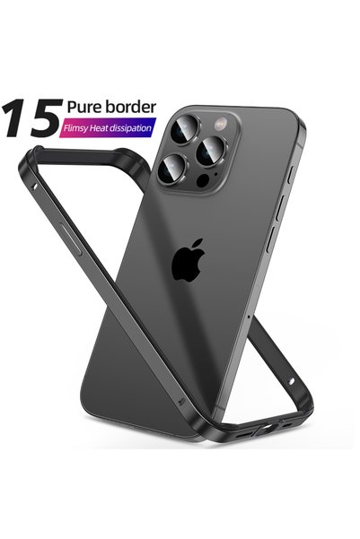 Choice65 For iPhone 15 Pro black Natural Titanium Gray Bumper Case For iPhone...